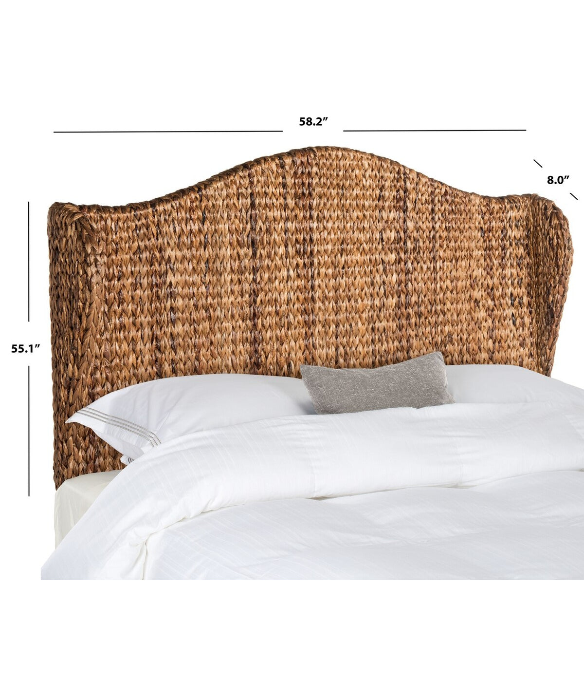  Safavieh Nadine Winged Headboard Brown - Brown - Bonton