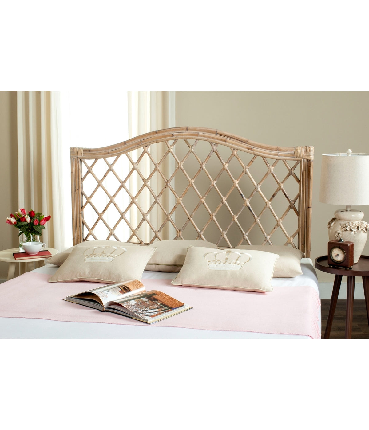  Safavieh Gabrielle Headboard White Washed - White Washed - Bonton