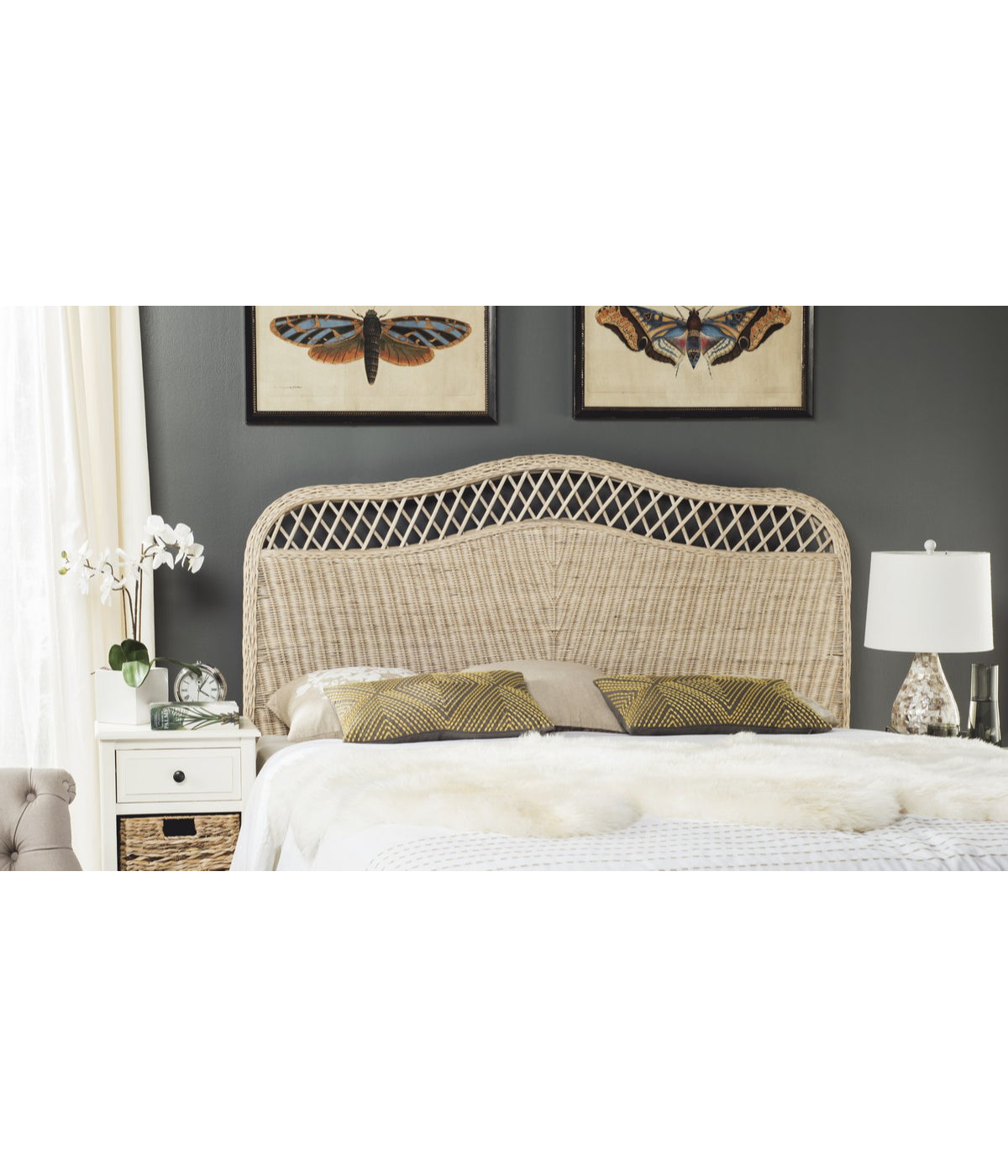  Safavieh Sephina Headboard White Washed - White Washed - Bonton