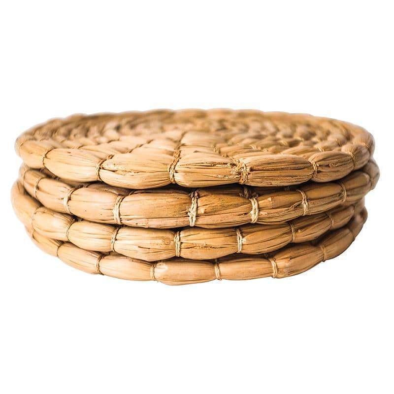  Couleur Nature Seagrass Natural Round Placemats Set of 4 - Natural - Bonton