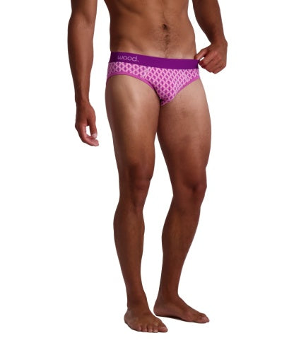  Wood Underwear Hip Brief - Purple interlock - Bonton