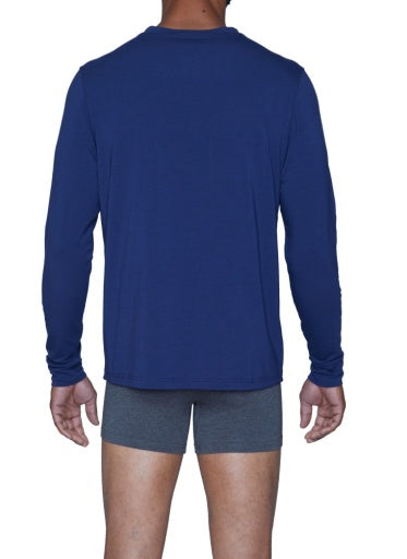  Wood Underwear Henley Long Sleeve - Deep space blue - Bonton