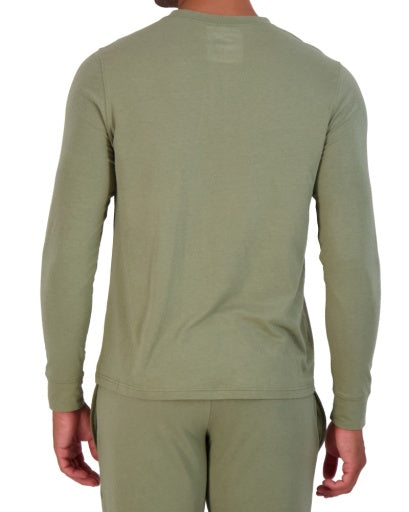  Wood Underwear Henley Long Sleeve - Olive - Bonton