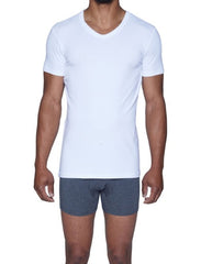 V-Neck Bodyfitted Undershirt Premium Sweatwicking Base Layer-White