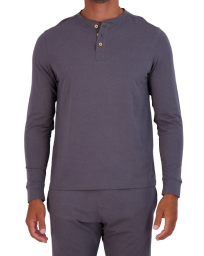  Wood Underwear Henley Long Sleeve - Iron - Bonton