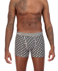 Boxer Brief w/Fly Premium Fit 3" inseam-B&W Dimension