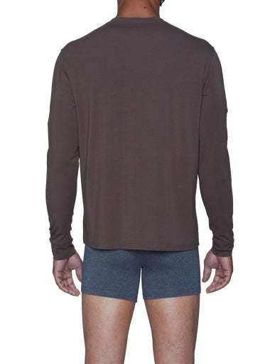  Wood Underwear Henley Long Sleeve - Walnut - Bonton