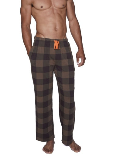  Wood Underwear Lounge Pant Relaxed - Chestnut checkers - Bonton