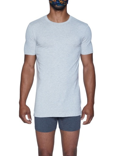  Wood Underwear Crew Bodyfitted Undershirt Premium Sweatwicking Base Layer - Heather Grey - Bonton