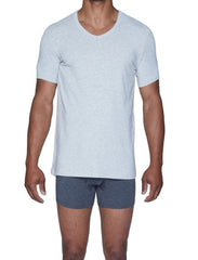 V-Neck Bodyfitted Undershirt Premium Sweatwicking Base Layer-Heather Grey