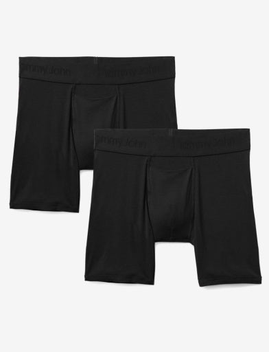  Tommy John Men's Second Skin 6' Boxer Brief 2-Pack - Black - Bonton