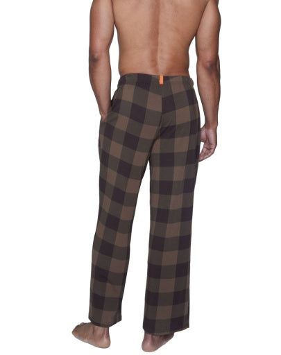  Wood Underwear Lounge Pant Relaxed - Chestnut checkers - Bonton