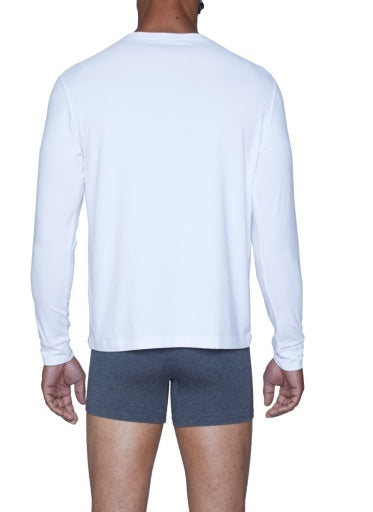  Wood Underwear Henley Long Sleeve - White - Bonton