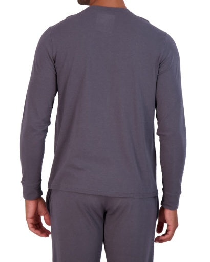  Wood Underwear Henley Long Sleeve - Iron - Bonton