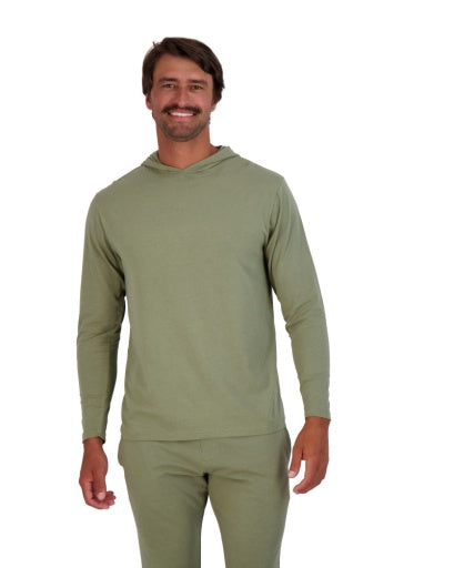  Wood Underwear Hoodie Long Sleeve - Olive - Bonton