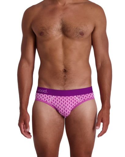  Wood Underwear Hip Brief - Purple interlock - Bonton