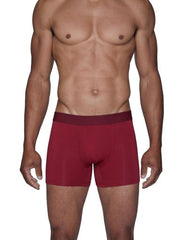 Boxer Brief w/Fly Premium Fit 3" inseam-Burgundy Red