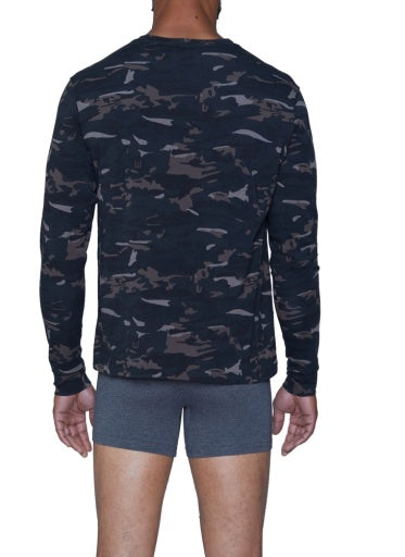  Wood Underwear Henley Long Sleeve - Forest camo - Bonton