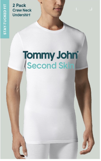  Tommy John Men's Second Skin Crew Neck Stay-Tucked 2-Pack - White - Bonton