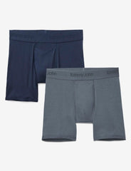 Men's Second Skin 6' Boxer Brief 2-Pack-Blue / Grey