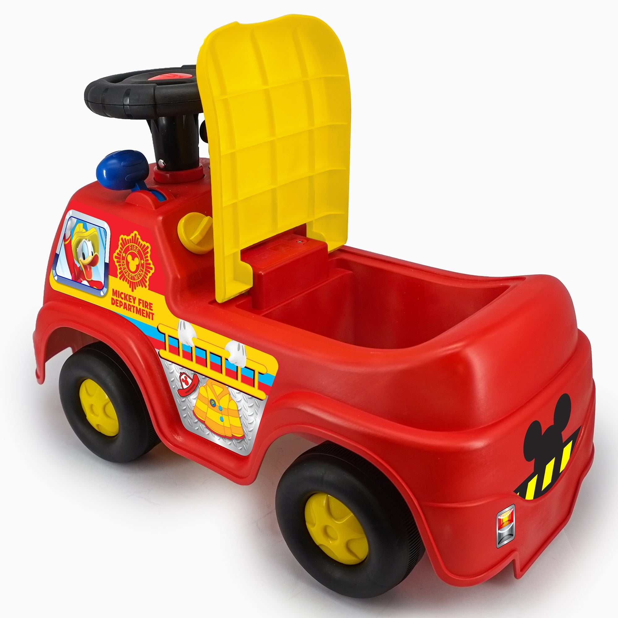  Kiddieland Kiddieland: My First 'Mickey Fire Truck - Lights & Sounds Ride-On, Disney Foot To Floor Vehicle, Interactive Dashboard, Toddlers & Kids, 18-36mo - Multi - Bonton