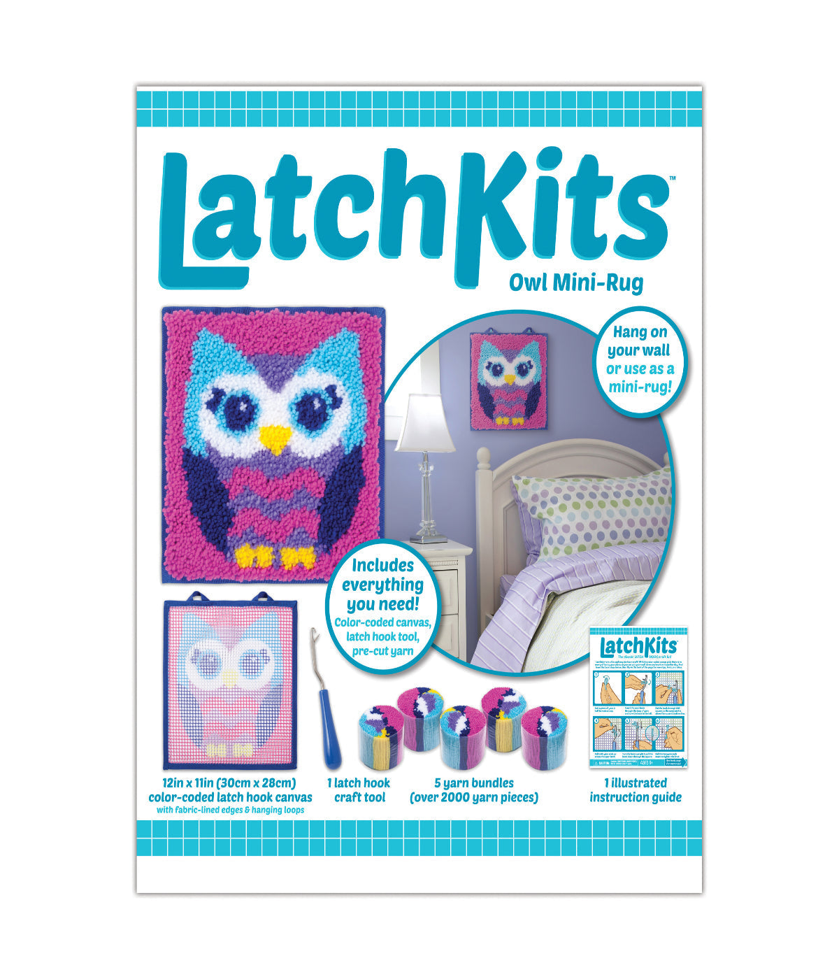  LatchKits Owl Mini-Rug Multi - Multi - Bonton