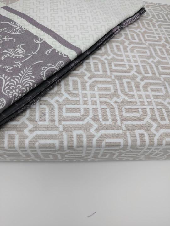  DaDa Bedding Collection DaDa Bedding Jacquard Grey Floral Paisley Fitted Sheet & Pillow Cases Set (FTS8222) by DaDa Bedding Collection - Twin - Bonton