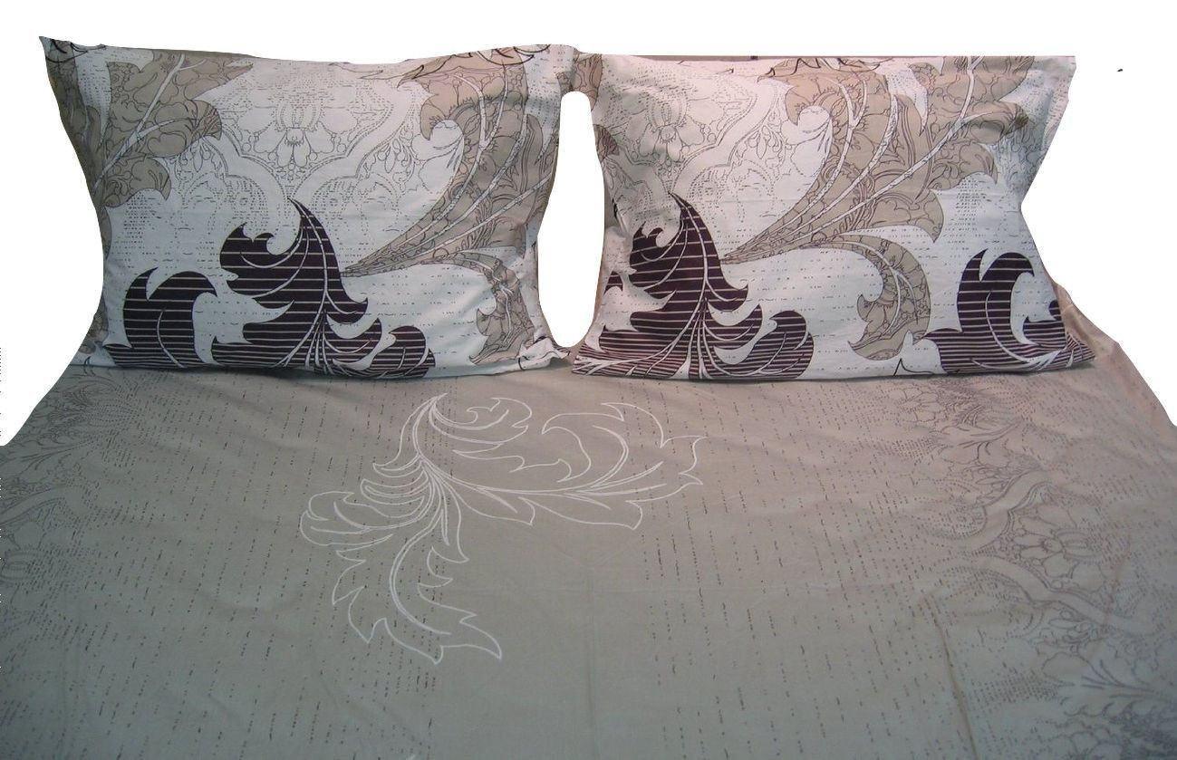 DaDa Bedding Collection DaDa Bedding Paisley Grey Floral Leaves Fitted Sheet & Pillow Cases Set (FTS8197) by DaDa Bedding Collection - Twin - Bonton