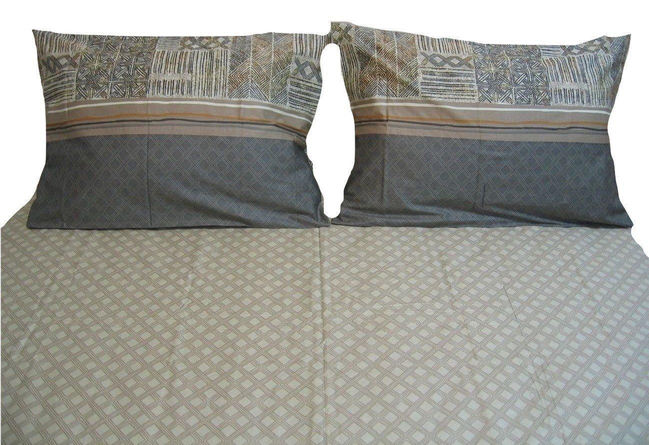  DaDa Bedding Collection DaDa Bedding Geometric Striped Multi-Color Flat Sheet & Pillow Cases Set (FS8279) by DaDa Bedding Collection - Twin - Bonton