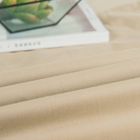 DaDa Bedding Luxury Soft Cotton Beige Fitted Bed Sheet & Pillow Cases Set (JHW-546-Fitted) - DaDa Bedding Collection