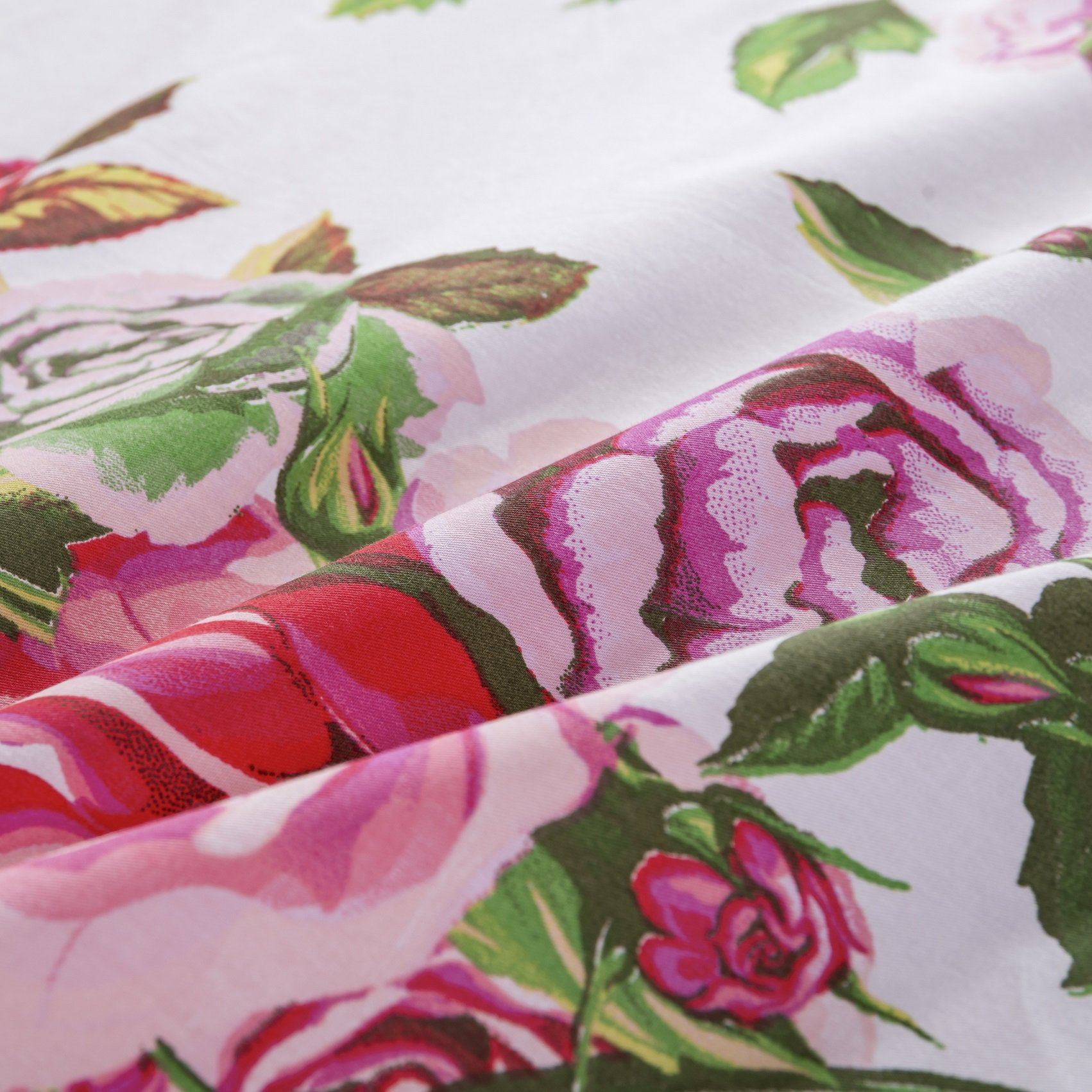  DaDa Bedding Collection DaDa Bedding Romantic Roses Lovely Spring Pink Floral Garden Fitted & Flat Bed Sheet Set w/ Pillow Cases (JHW879) by DaDa Bedding Collection - Twin - Bonton