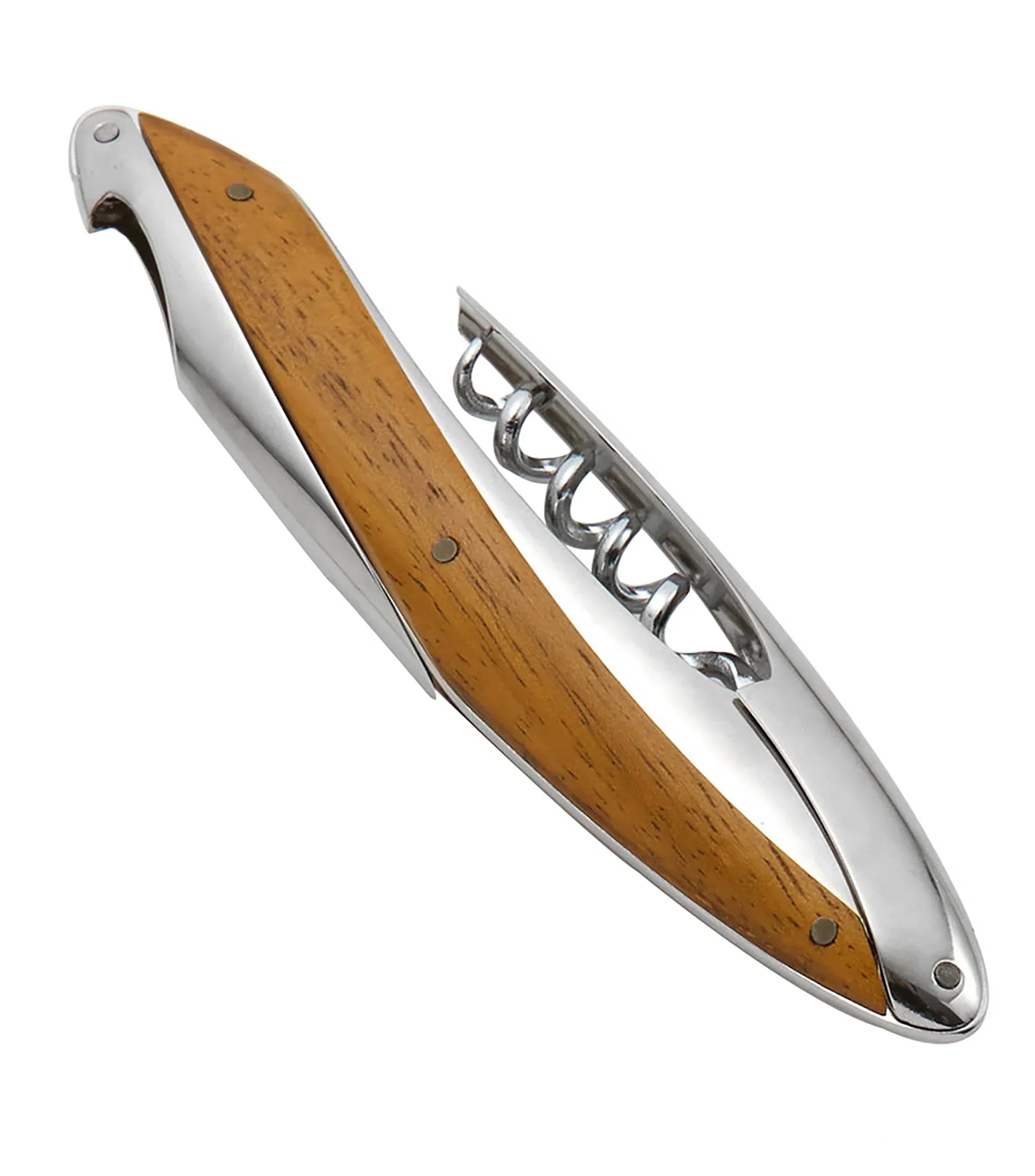  Nambe Vie Wine Opener - Brown Wood/Silver - Bonton