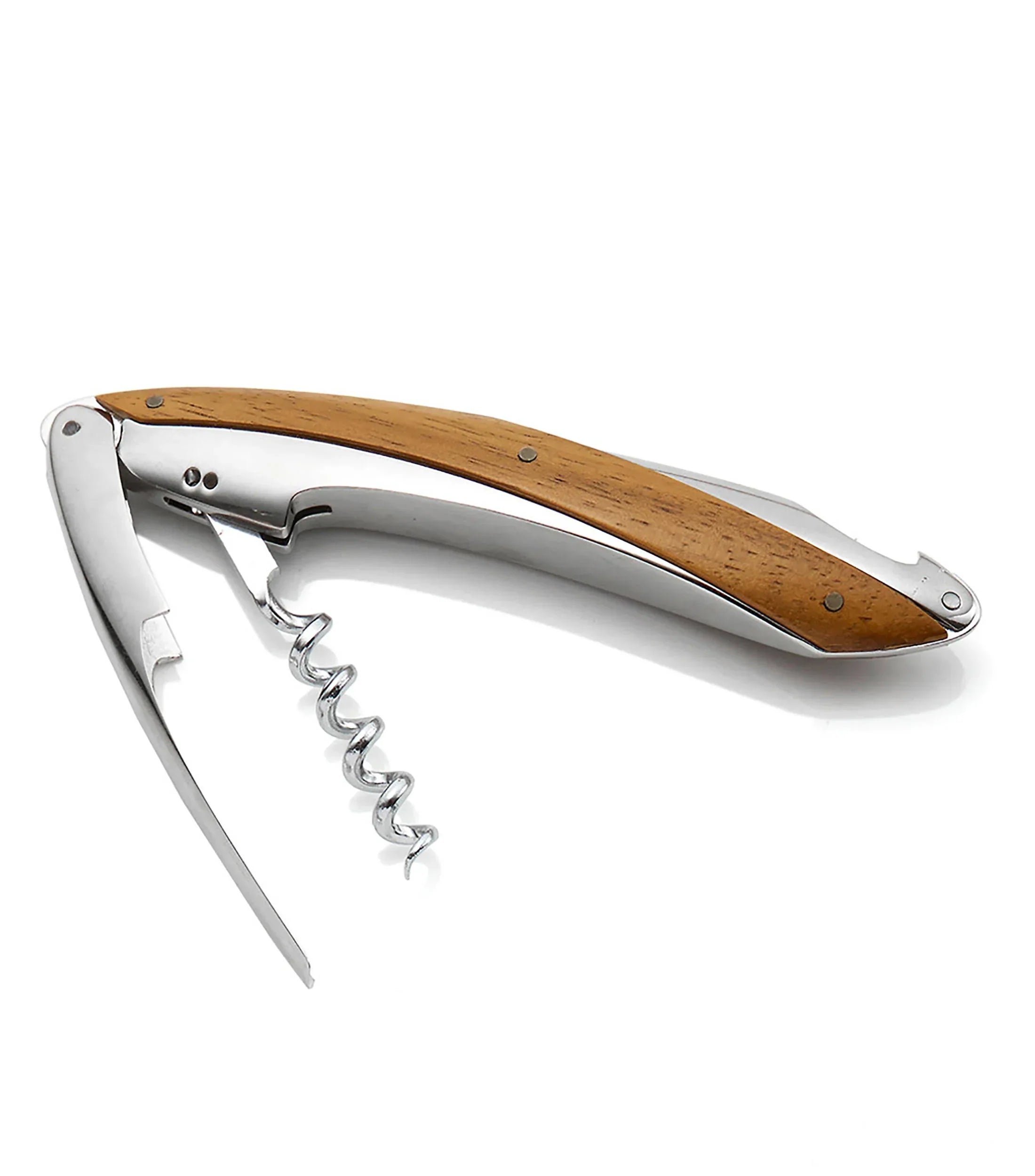  Nambe Vie Wine Opener - Brown Wood/Silver - Bonton