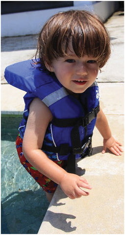 20" Blue Child Infant Life Jacket Vest With Handle - Up to 30lbs