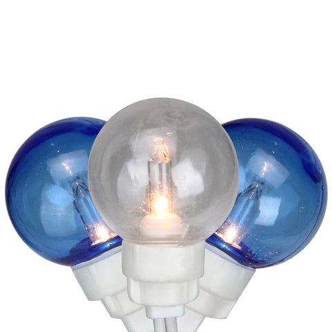 100-Count Blue and Clear G30 Globe Icicle Style Patio Lights  9.5ft White Wire