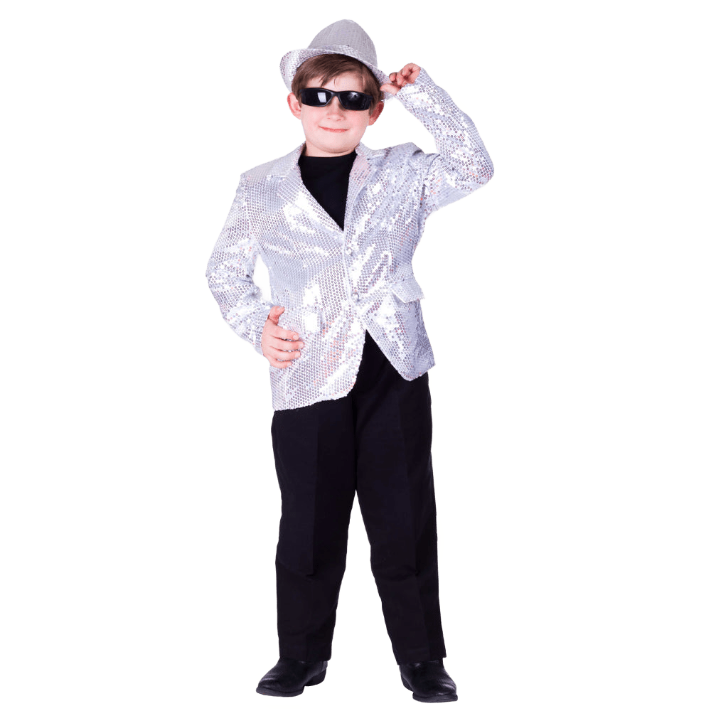  Dress Up America Silver Sequin Jacket - Kids by Dress Up America - Large (12-14) - Bonton