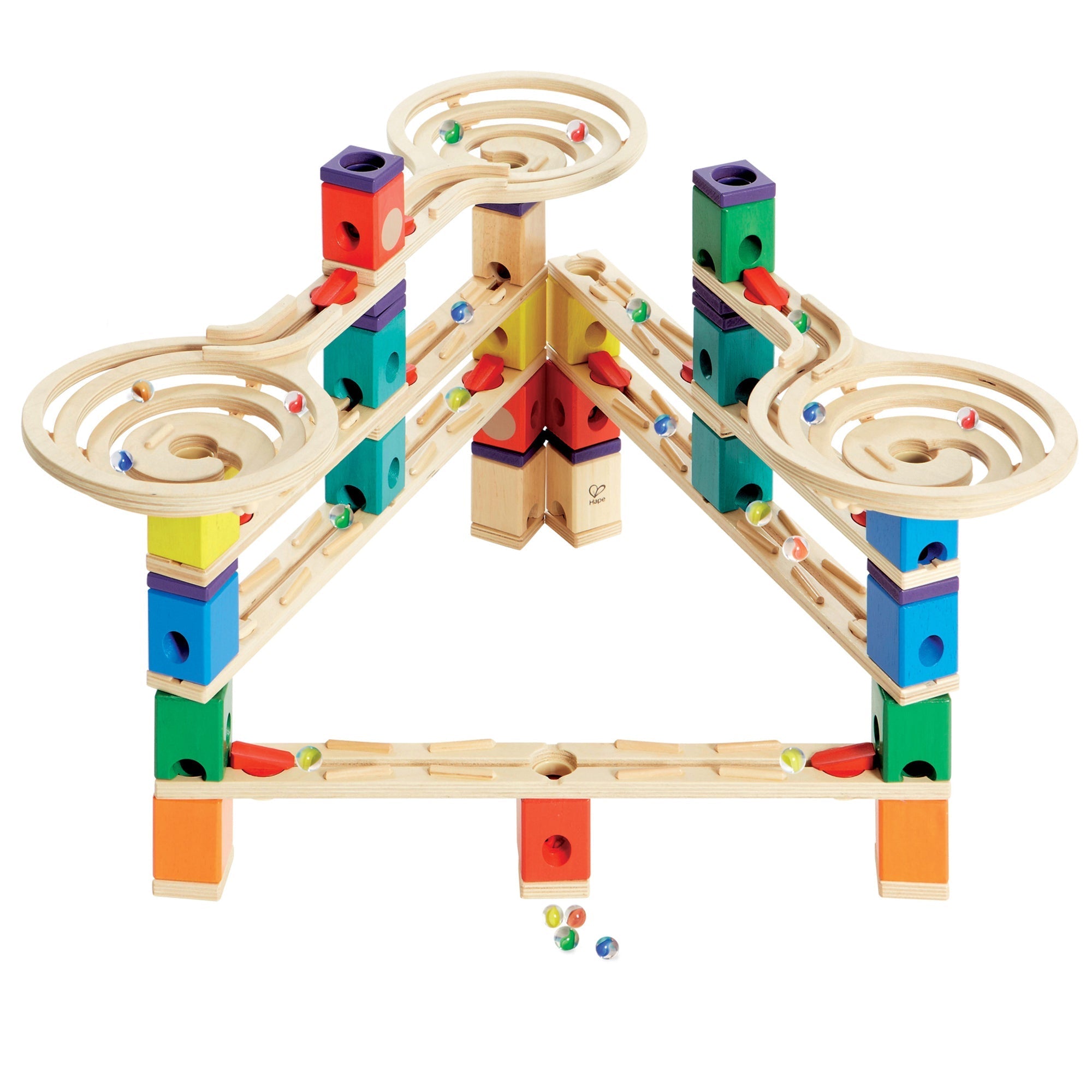  Hape Hape Quadrilla Wooden Marble Run DIY Construction,134 Pieces - Multi - Bonton