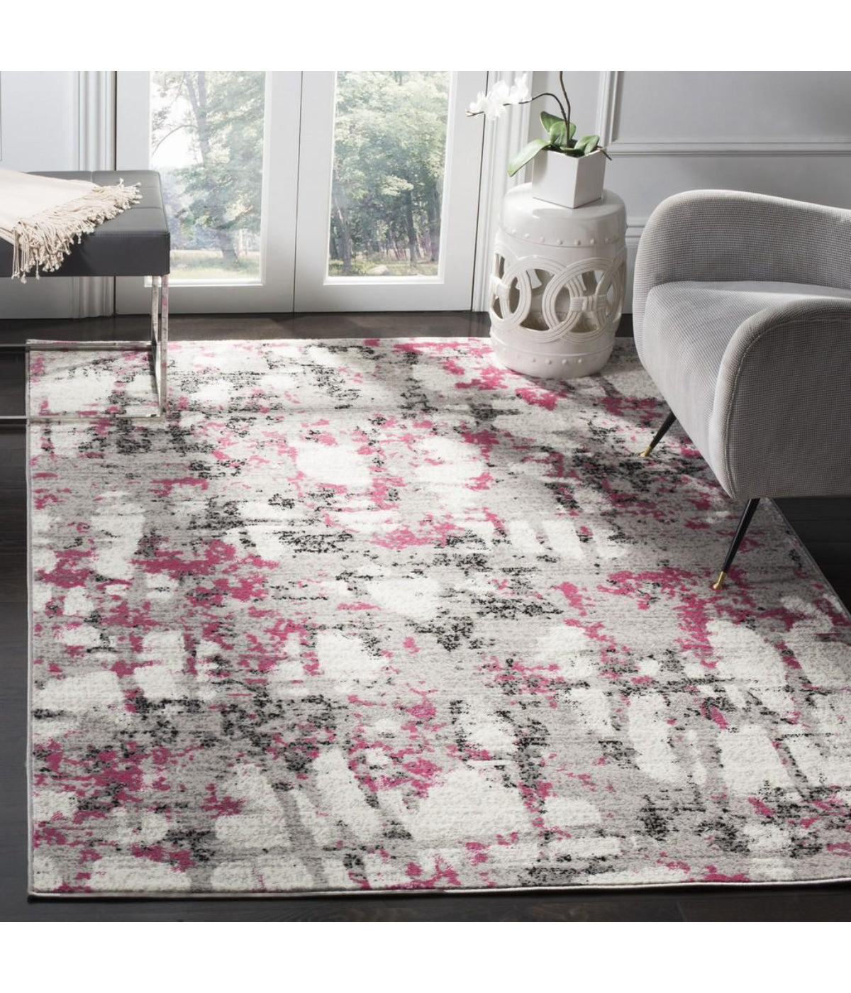  Safavieh Skyler 193 Gray/Pink Rug - Gray/Pink - Bonton