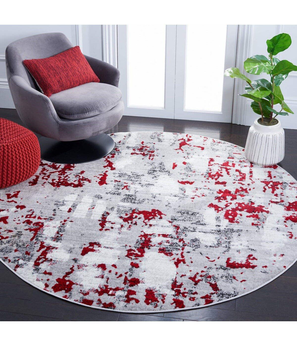  Safavieh Skyler 193 Gray/Red Rug - Gray/Red - Bonton