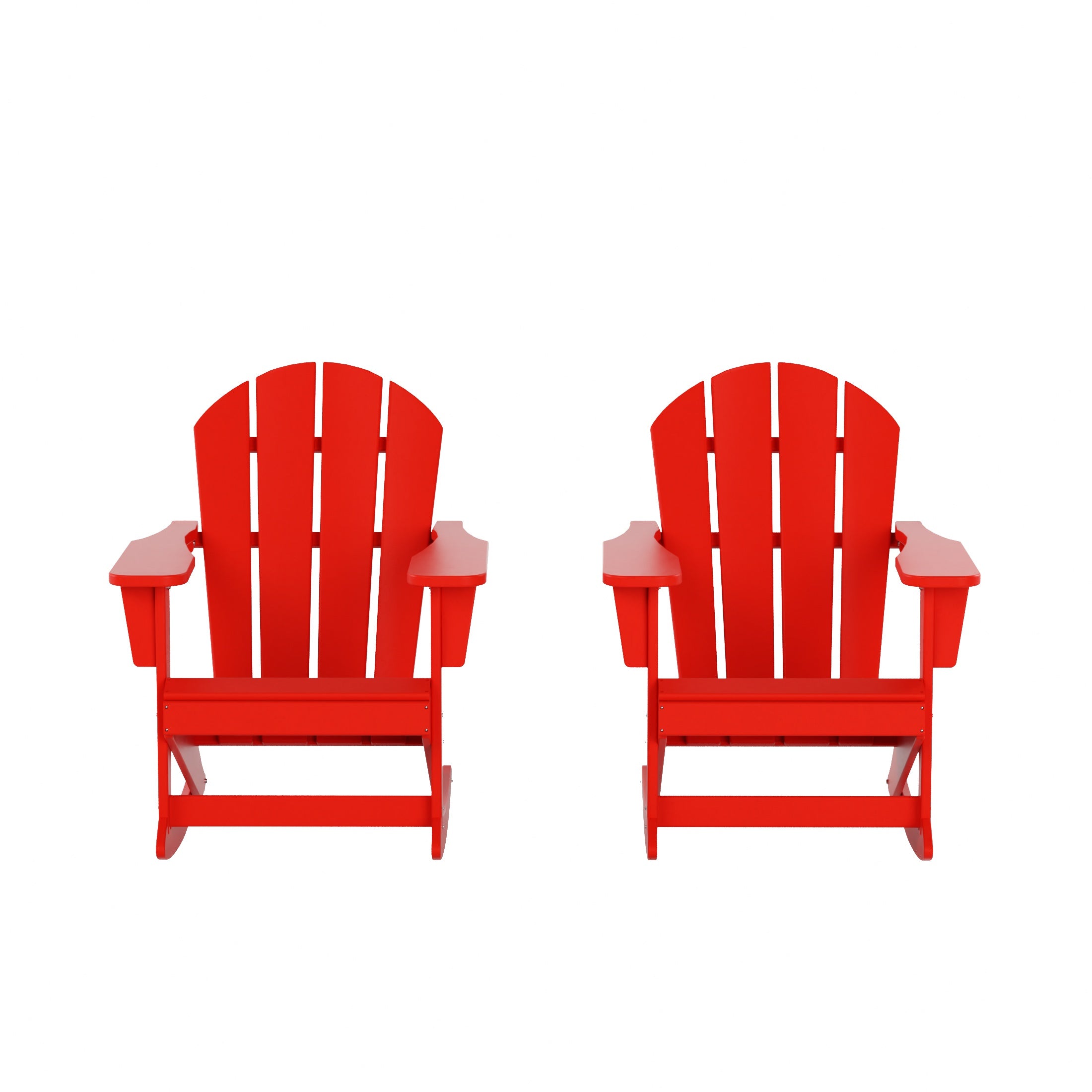  Westin Furniture Outdoor Patio Porch Rocking Adirondack Chair, Set of 2 - Red - Bonton