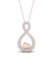 1/6ct TDW Diamond Infinity with Heart Pendant Necklace