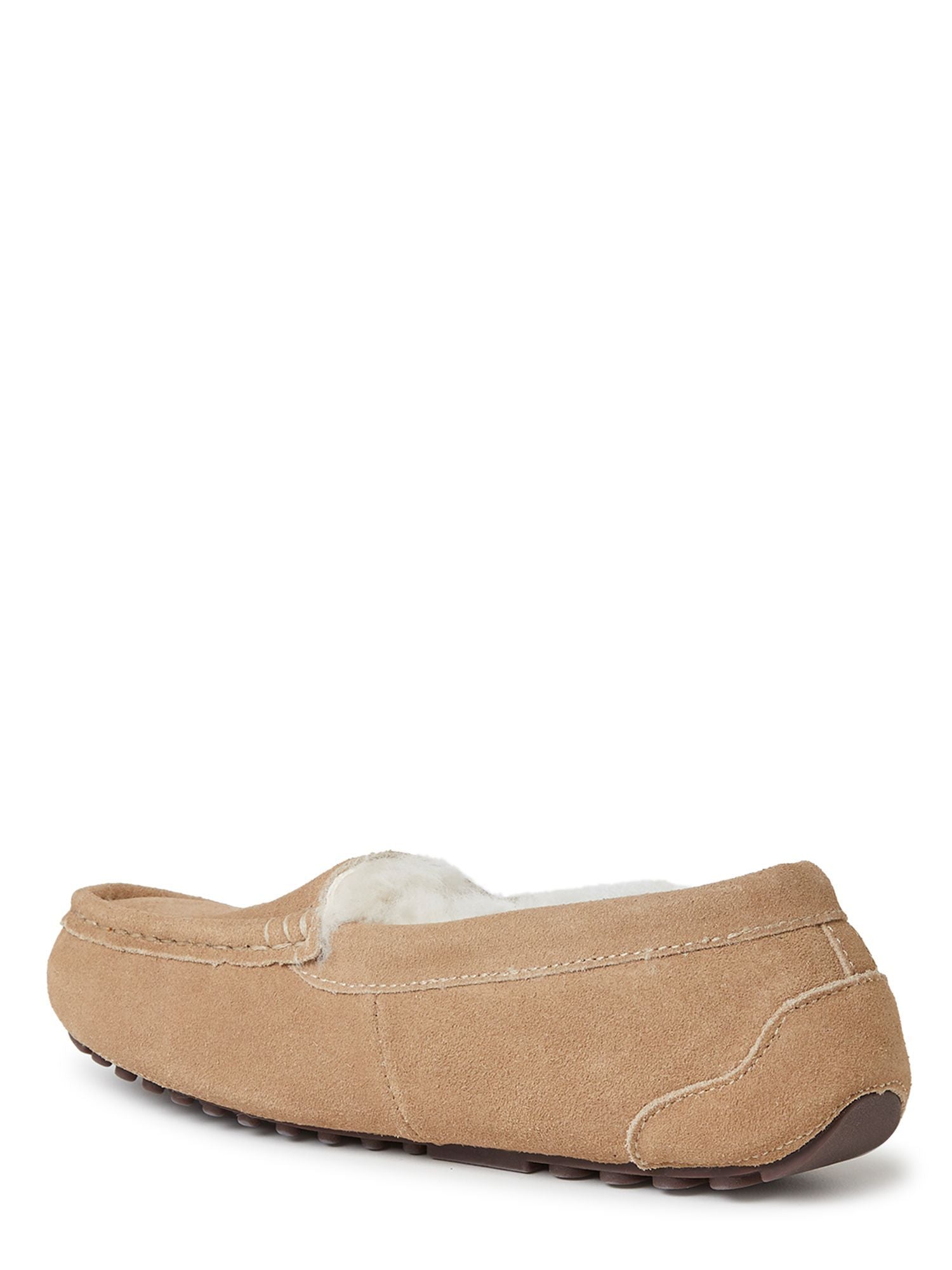  Dearfoams Fireside by Women's Mel Water Resistant Indoor/Outdoor Shearling Moccasin Slipper - Beige - Bonton