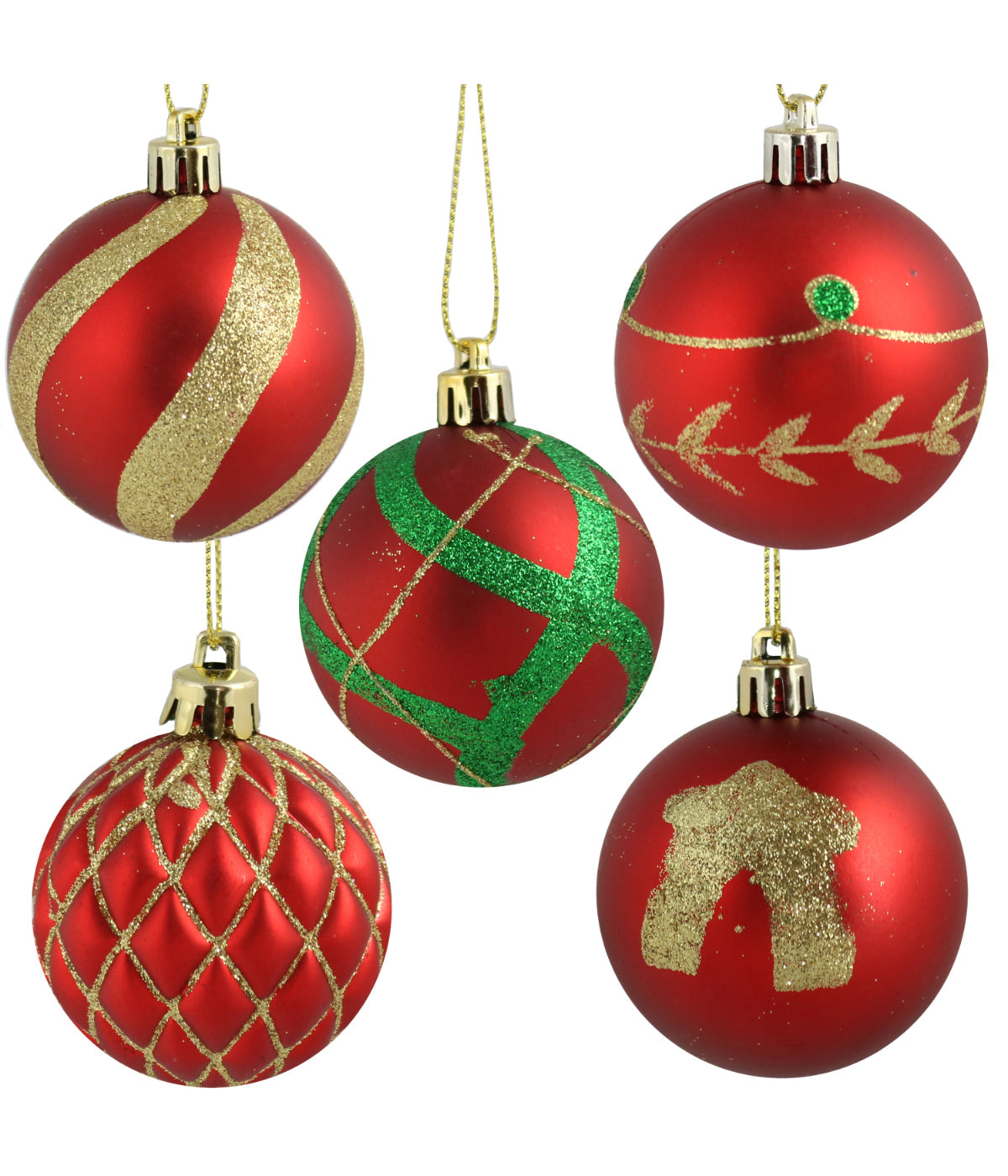  Sunnydaze Decor Glitter Ball Christmas Tree Shatterproof Ornaments with Hooks, 30 Piece Set - Red & Gold - Bonton