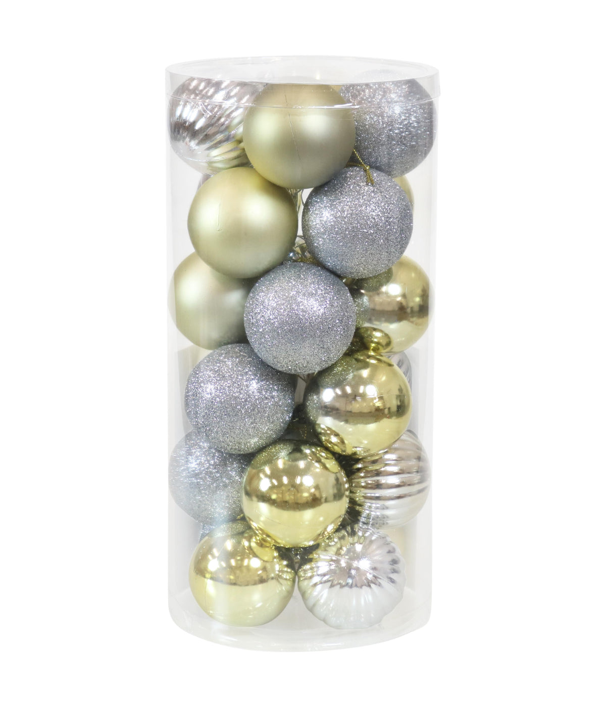  Sunnydaze Decor Merry Medley Ball Christmas Tree Shatterproof Ornaments with Hooks, 24 Piece Set - Gold & Silver - Bonton