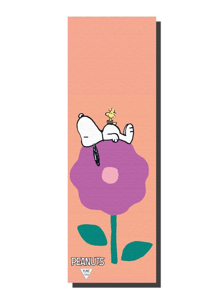  Yune Yoga Yune Yoga Mat Peanuts Snoopy and Woodstock Tan Flower by Yune Yoga - Default Title - Bonton