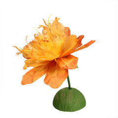 26" Orange and Green Spring Floral Artificial Craft Stem