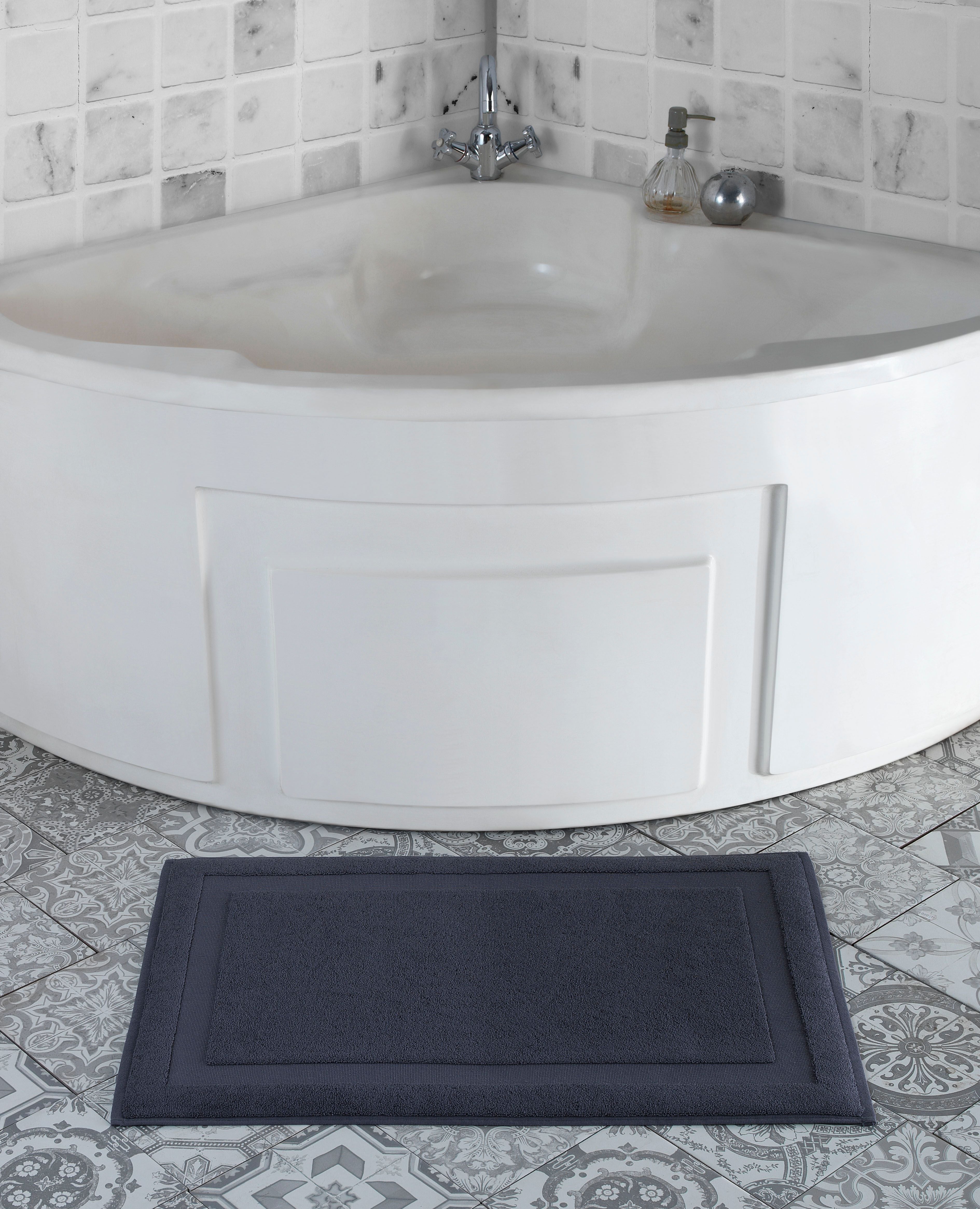  Brooks Brothers Solid Signature Bath Mat - Navy - Bonton