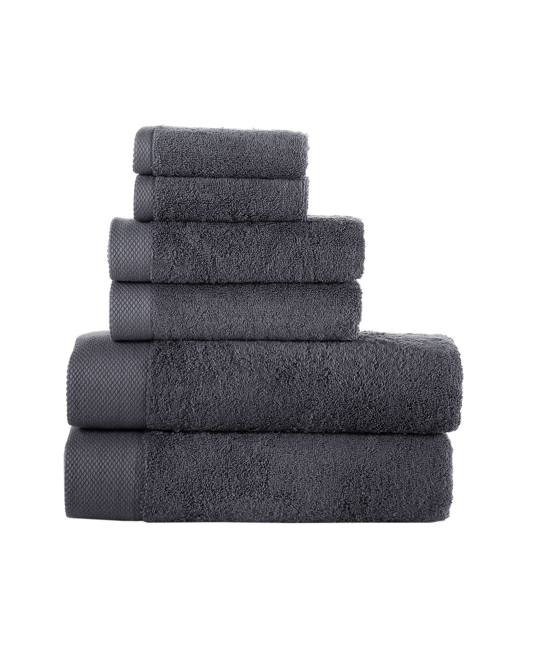  Brooks Brothers Solid Signature 6 Piece Towel Set - Navy - Bonton