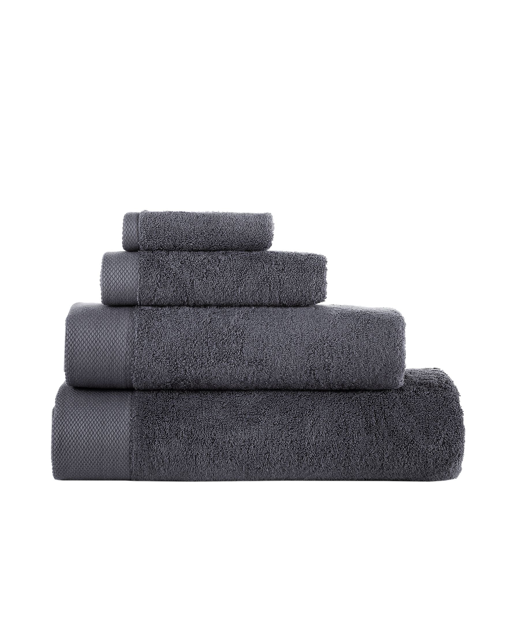  Brooks Brothers Solid Signature 2 Piece Bath Towel Set - Anthracite - Bonton