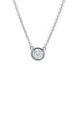 Solitaire Bezel Set Pendant Small Finished in Pure Platinum